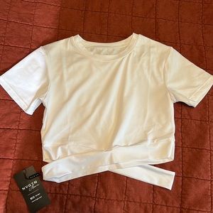 White NVGTN crop workout top